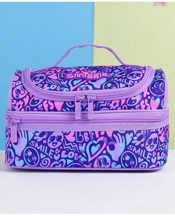 SMIGGLE Smiggle Lunch Box Dbl Deck Illusion Lilac Lilac Unisex Lunch Boxes