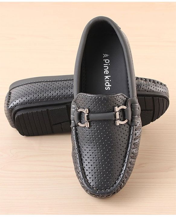 Pine Kids Slip On Party Wear Loafers - Grey