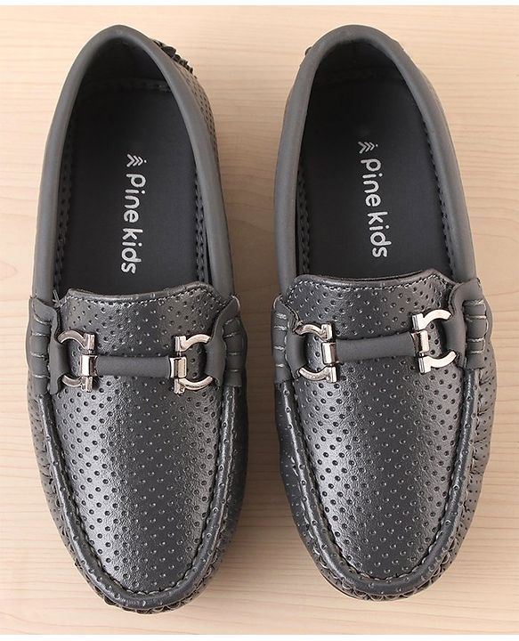 Pine Kids Slip On Party Wear Loafers - Grey