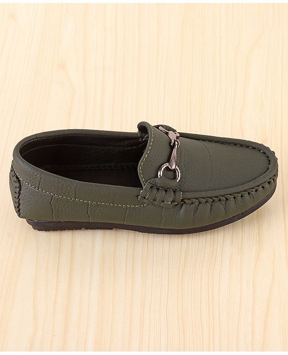 Pine Kids Slip On Loafer Shoes - Olive
