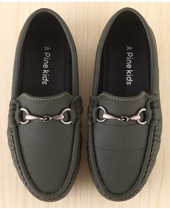 Pine Kids Slip On Loafer Shoes - Olive
