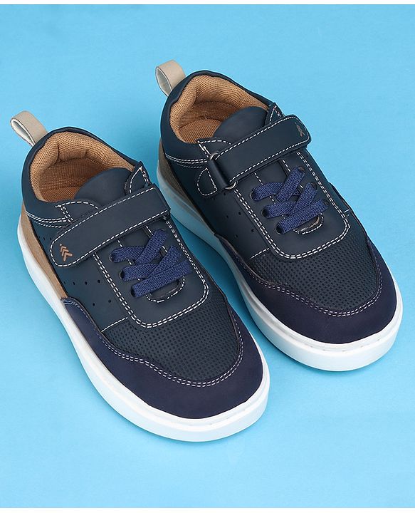 Pine Kids Casual Shoes with Velcro Closure - Navy Blue