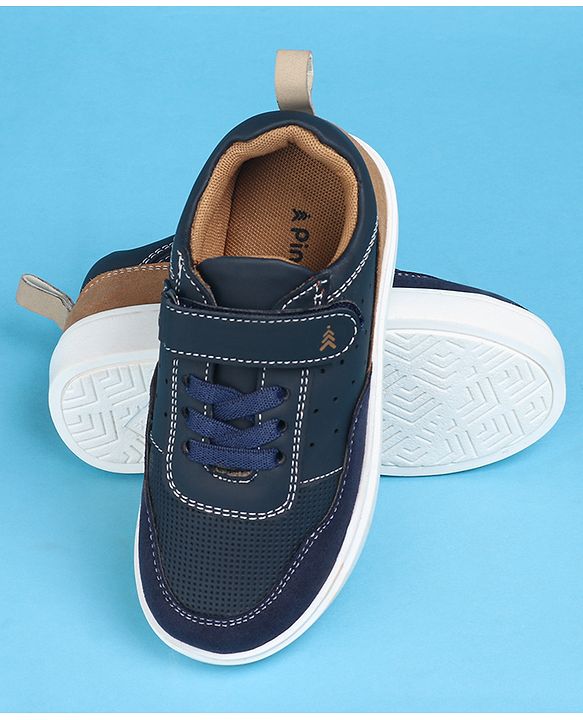 Pine Kids Casual Shoes with Velcro Closure - Navy Blue