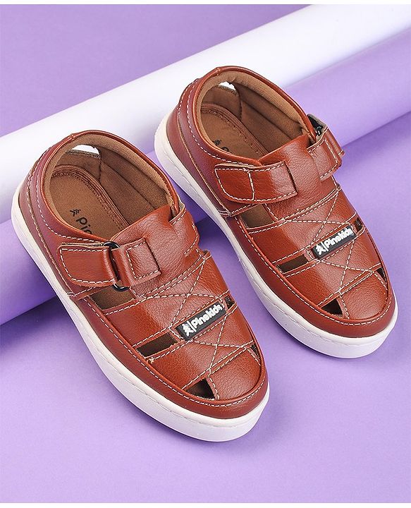 Pine Kids Velcro Closure Sandals - Brown