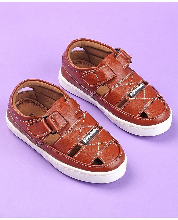 Pine Kids Velcro Closure Sandals - Brown