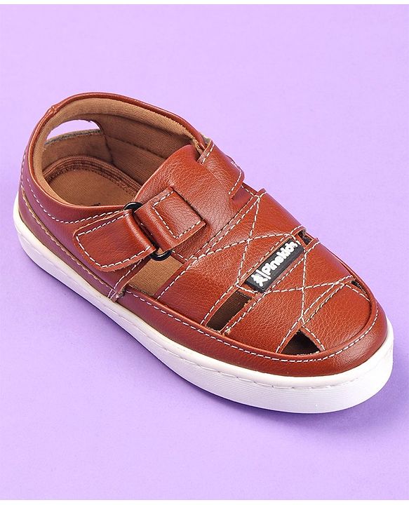 Pine Kids Velcro Closure Sandals - Brown