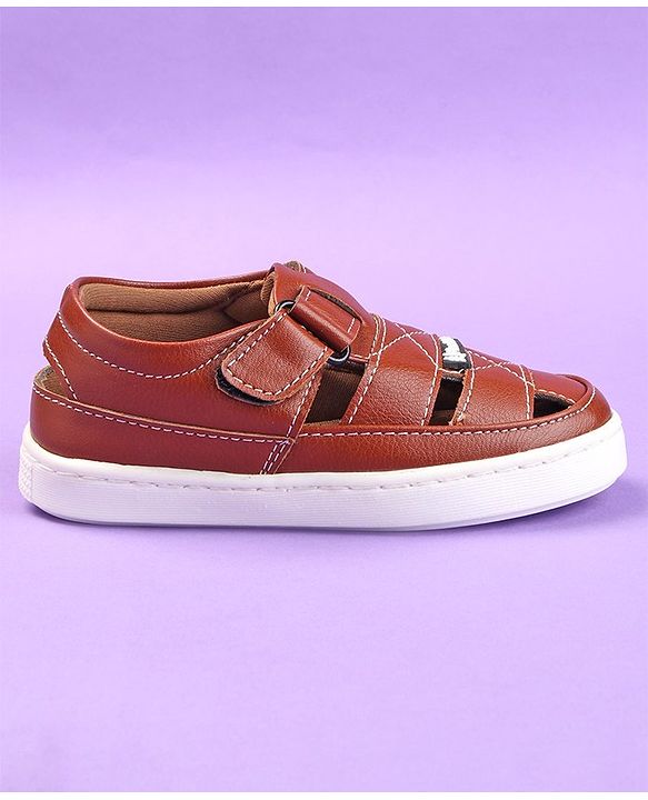 Pine Kids Velcro Closure Sandals - Brown