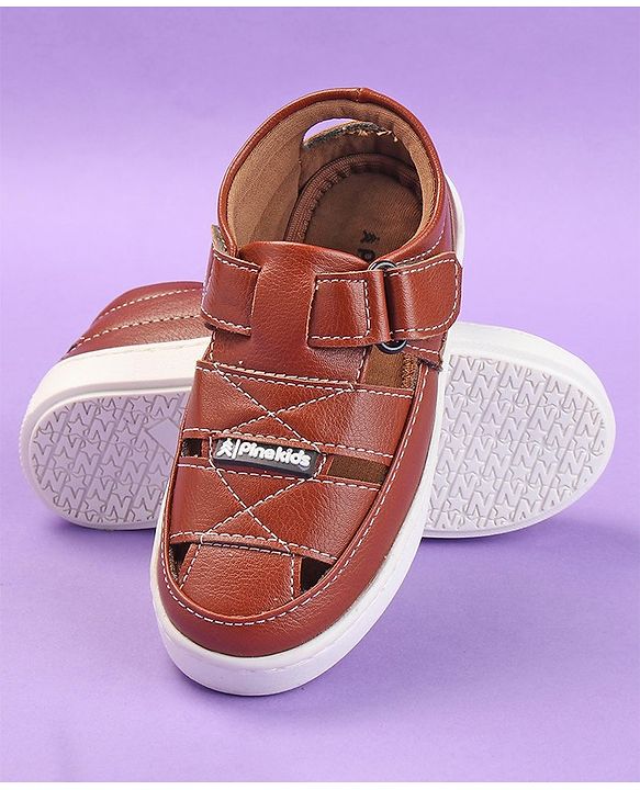Pine Kids Velcro Closure Sandals - Brown