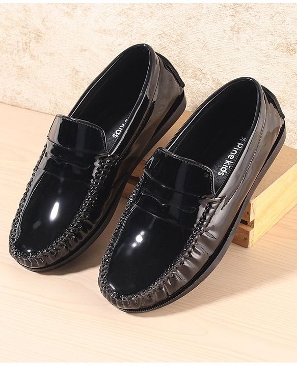 Pine Kids Slip On Loafer Shoes - Black