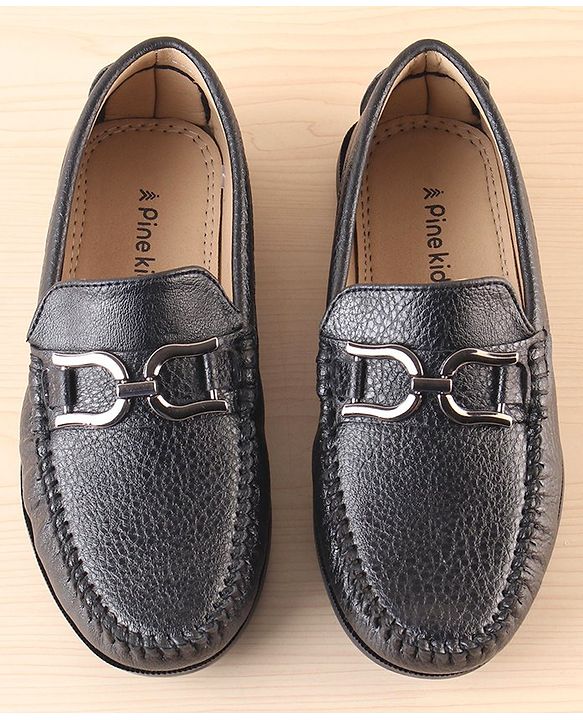Pine Kids  Slip On Loafer Shoes - Black