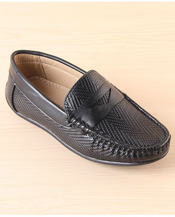 Pine Kids Slip On Loafer Shoes - Black