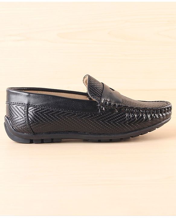 Pine Kids Slip On Loafer Shoes - Black