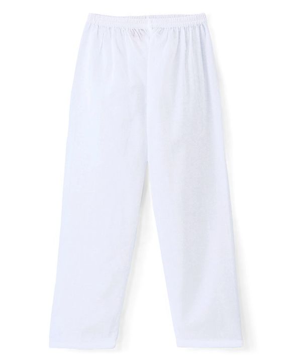 Babyhug 100% Cotton Full Sleeves Kurta & Pyjama Set With Ikat Print - White