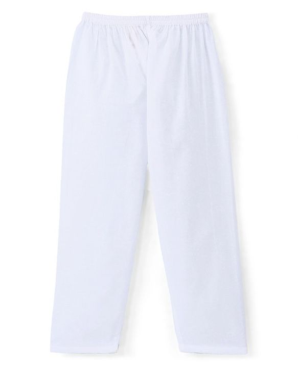 Babyhug 100% Cotton Full Sleeves Kurta & Pyjama Set With Ikat Print - White