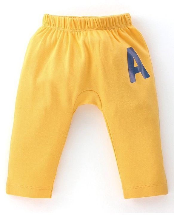 Babyhug 100% Cotton Diaper Legging Alphabet & Star Print Pack of 3 - Red Yellow & Blue
