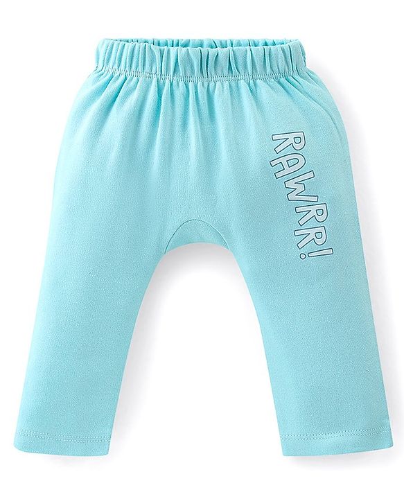 Babyhug Interlock Cotton Knit Full Length Diaper Pants Stripes & Dino Print Pack of 3 - Multicolor