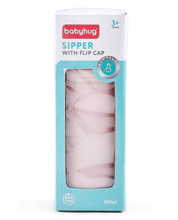 Babyhug Steel Sipper With Flip Cap Pink -  500 ml