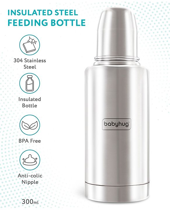 Babyhug Insulated Steel Feeding Bottle - 300 ml