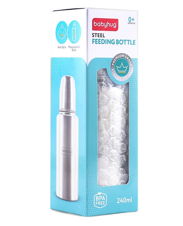 Babyhug Steel Feeding Bottle - 240 ml