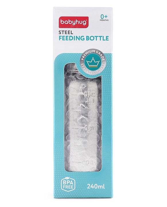 Babyhug Steel Feeding Bottle - 240 ml