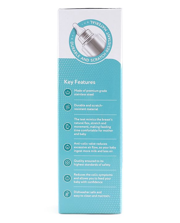 Babyhug Steel Feeding Bottle - 240 ml