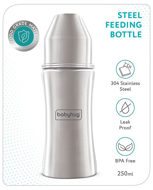Babyhug Steel Feeding Bottle - 250 ml