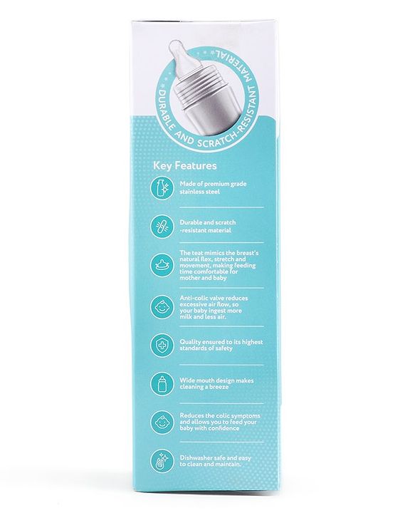 Babyhug Steel Feeding Bottle - 250 ml