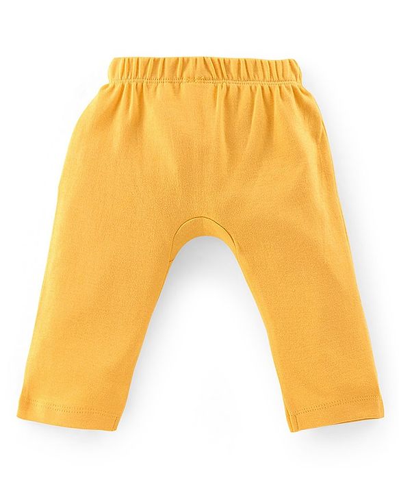 Babyhug Interlock Full Length Diaper Leggings Floral Printed Pack of 3 - Yellow & Pink