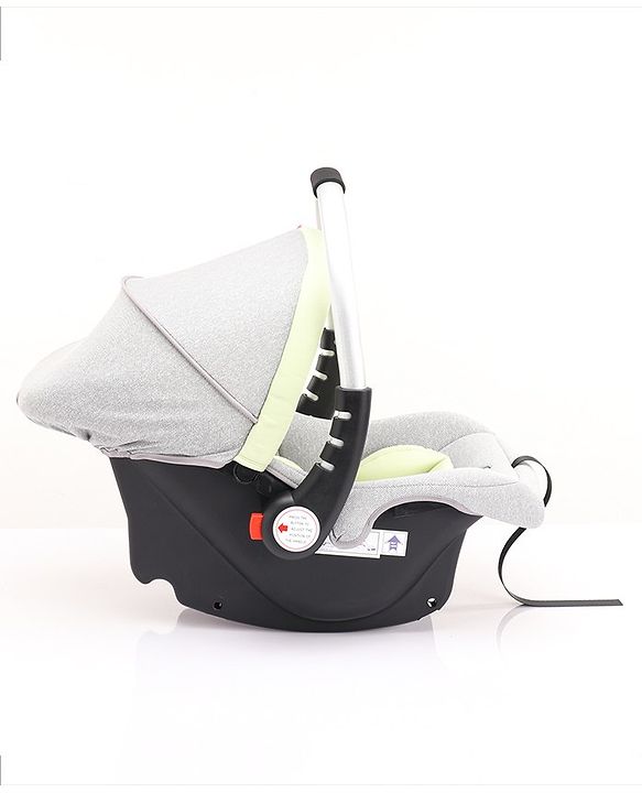 Babyhug Onyx Elite Car Seat cum Carry Cot with Rocking Base and aluminium handle - Grey & Green