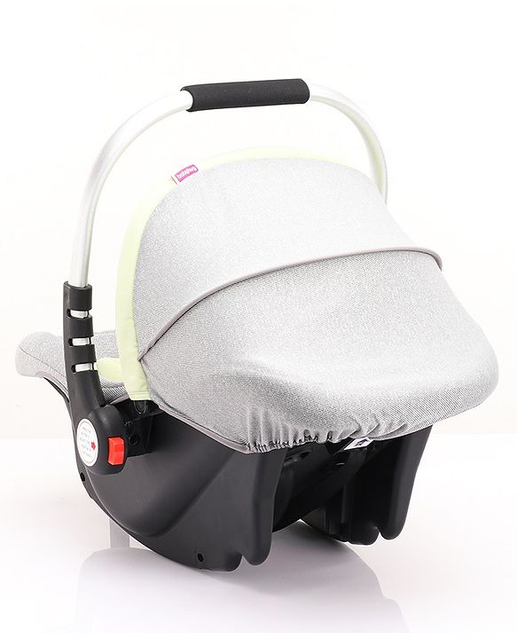 Babyhug Onyx Elite Car Seat cum Carry Cot with Rocking Base and aluminium handle - Grey & Green