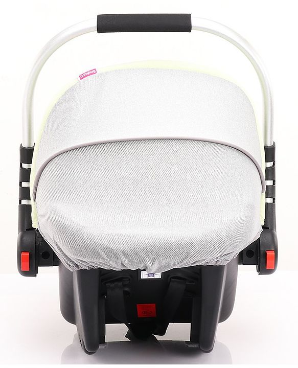 Babyhug Onyx Elite Car Seat cum Carry Cot with Rocking Base and aluminium handle - Grey & Green