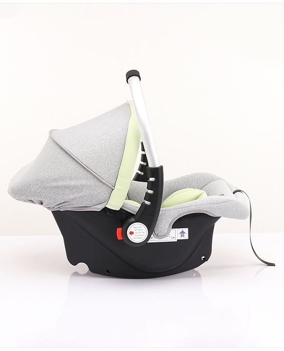 Babyhug Onyx Elite Car Seat cum Carry Cot with Rocking Base and aluminium handle - Grey & Green