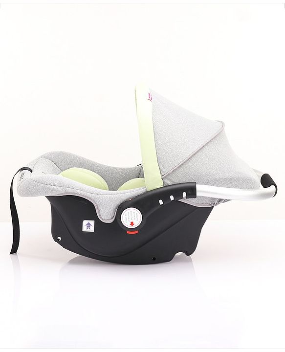 Babyhug Onyx Elite Car Seat cum Carry Cot with Rocking Base and aluminium handle - Grey & Green