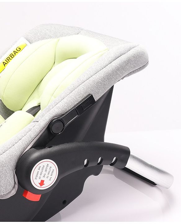 Babyhug Onyx Elite Car Seat cum Carry Cot with Rocking Base and aluminium handle - Grey & Green