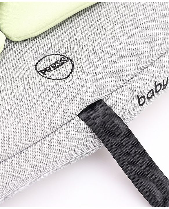 Babyhug Onyx Elite Car Seat cum Carry Cot with Rocking Base and aluminium handle - Grey & Green