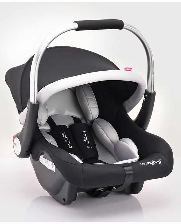 Babyhug Onyx Elite Car Seat cum Carry Cot with Rocking Base and aluminium handle - Grey & Green