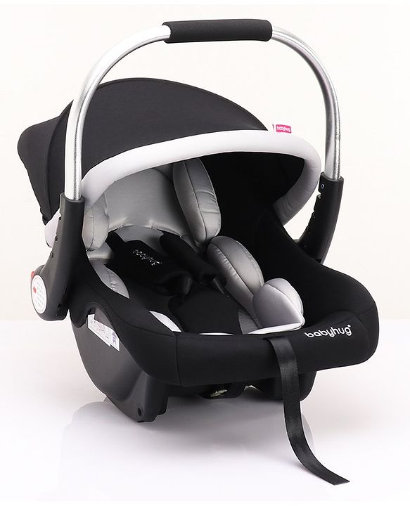 Babyhug Onyx Elite Car Seat cum Carry Cot with Rocking Base and aluminium handle - Grey & Green