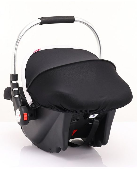 Babyhug Onyx Elite Car Seat cum Carry Cot with Rocking Base and aluminium handle - Grey & Green