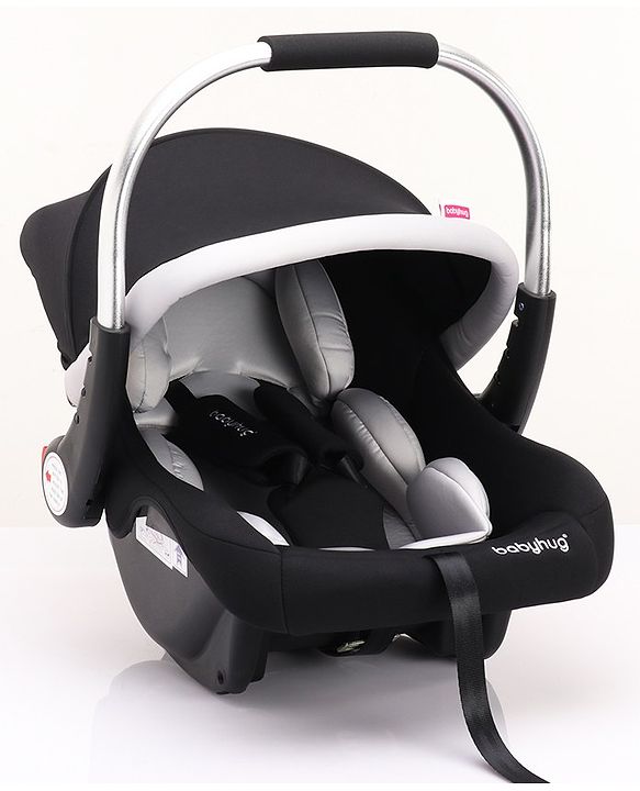 Babyhug Onyx Elite Car Seat cum Carry Cot with Rocking Base and aluminium handle - Grey & Green