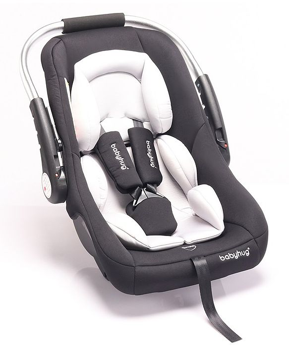 Babyhug Onyx Elite Car Seat cum Carry Cot with Rocking Base and aluminium handle - Grey & Green