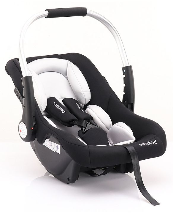 Babyhug Onyx Elite Car Seat cum Carry Cot with Rocking Base and aluminium handle - Grey & Green