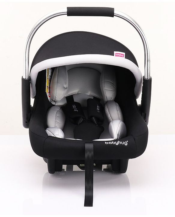 Babyhug Onyx Elite Car Seat cum Carry Cot with Rocking Base and aluminium handle - Grey & Green