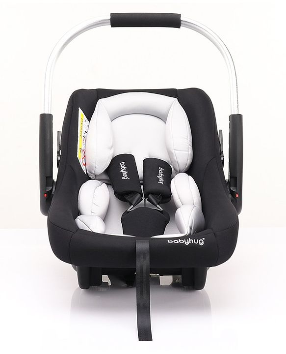 Babyhug Onyx Elite Car Seat cum Carry Cot with Rocking Base and aluminium handle - Grey & Green