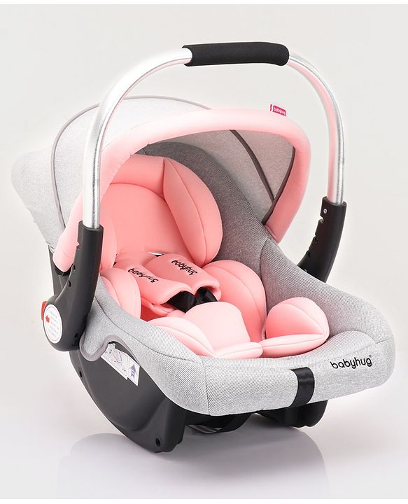 Babyhug Onyx Elite Car Seat cum Carry Cot with Rocking Base and aluminium handle - Grey & Green