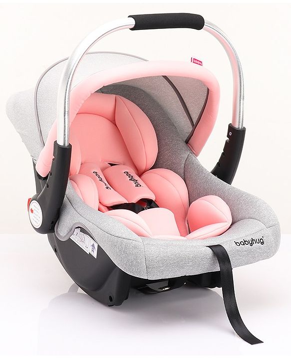 Babyhug Onyx Elite Car Seat cum Carry Cot with Rocking Base and aluminium handle - Grey & Green
