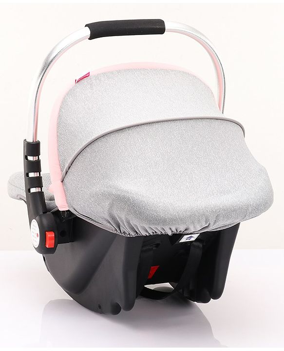 Babyhug Onyx Elite Car Seat cum Carry Cot with Rocking Base and aluminium handle - Grey & Green