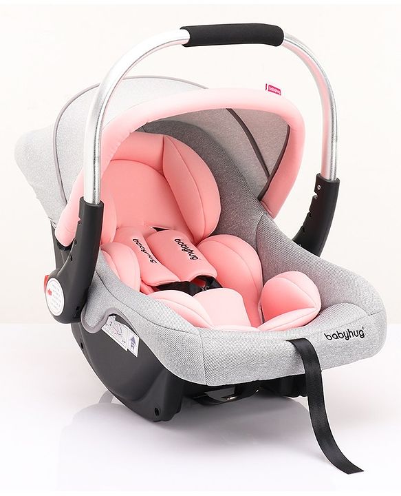 Babyhug Onyx Elite Car Seat cum Carry Cot with Rocking Base and aluminium handle - Grey & Green