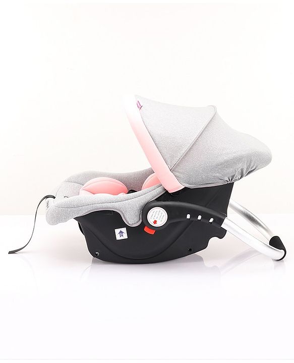 Babyhug Onyx Elite Car Seat cum Carry Cot with Rocking Base and aluminium handle - Grey & Green