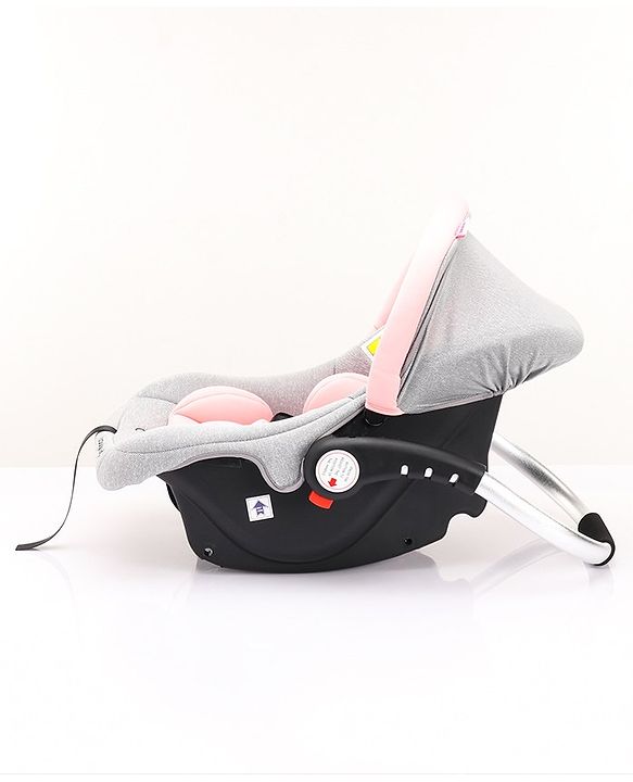 Babyhug Onyx Elite Car Seat cum Carry Cot with Rocking Base and aluminium handle - Grey & Green