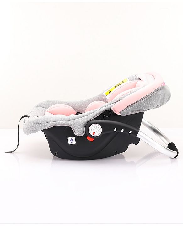 Babyhug Onyx Elite Car Seat cum Carry Cot with Rocking Base and aluminium handle - Grey & Green